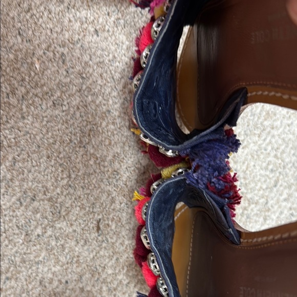 Kenneth Cole Women's Multicolor Pom Pom & Rhinestone Slide Sandals - Picture 6 of 11